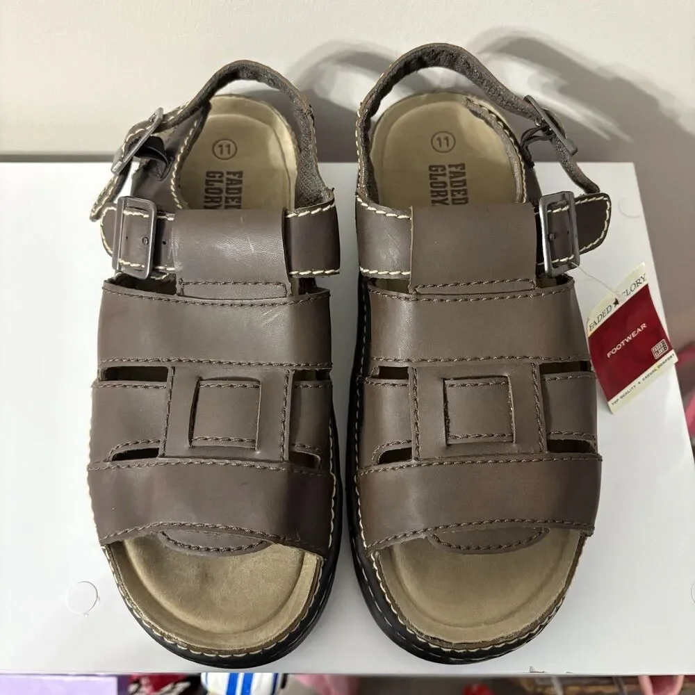 Faded Glory Chunky Platform Sandals Men’s Size 11 Brown Fisherman VINTAGE Y2K